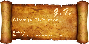 Glovnya Ilárion névjegykártya